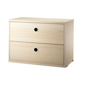 String Furniture Cabinet With Two Drawers 58x42x30 cm - Ash