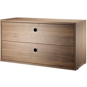 String Furniture Cabinet With Two Drawers 78x42x30 cm - Valnød