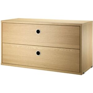 String Furniture Cabinet With Two Drawers 78x42x30 cm - Oak