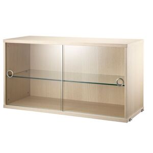 String Furniture Display Cabinet With Sliding Glass Doors B: 78 cm - Ash