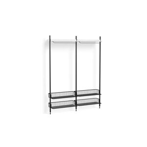 HAY Pier System 1012 2 Columns 162x209 cm - PS White Steel/Black Anodised Profiles/Anthracite Wire Shelf