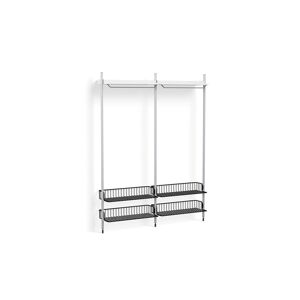 Hay Pier System 1012 2 Columns 162x209 cm - PS White Steel/Clear Anodised Profiles/Anthracite Wire Shelf