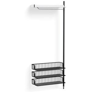 HAY Pier System 1020 Add-On 80x209 cm - PS White Steel/Black Anodised Profiles/Anthracite Wire Shelf