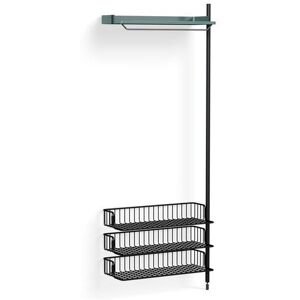 Hay Pier System 1020 Add-On 80x209 cm - PS Blue Steel/Black Anodised Profiles/Anthracite Wire Shelf