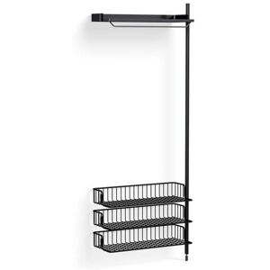 HAY Pier System 1020 Add-On 80x209 cm - PS Black Steel/Black Anodised Profiles/Anthracite Wire Shelf