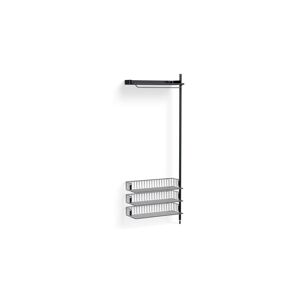 HAY Pier System 1020 Add-On 80x209 cm - PS Black Steel/Black Anodised Profiles/Chromed Wire Shelf