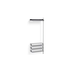 Hay Pier System 1020 Add-On 80x209 cm - PS Black Steel/Clear Anodised Profiles/Chromed Wire Shelf