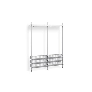 HAY Pier System 1022 2 Columns 162x209 cm - PS White Steel/Clear Anodised Profiles/Chromed Wire Shelf