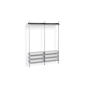 Hay Pier System 1022 2 Columns 162x209 cm - PS Black Steel/Clear Anodised Profiles/Chromed Wire Shelf