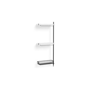 HAY Pier System 1030 Add-On 80x209 cm - PS White Steel/Black Anodised Profiles/Anthracite Wire Shelf