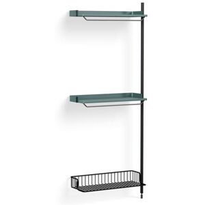 Hay Pier System 1030 Add-On 80x209 cm - PS Blue Steel/Black Anodised Profiles/Anthracite Wire Shelf