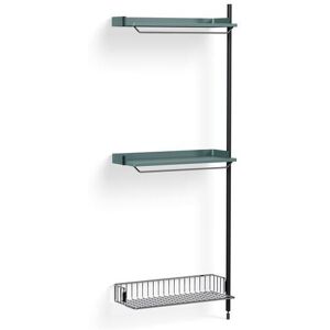 Hay Pier System 1030 Add-On 80x209 cm - PS Blue Steel/Black Anodised Profiles/Chromed Wire Shelf