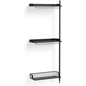 Hay Pier System 1030 Add-On 80x209 cm - PS Black Steel/Black Anodised Profiles/Anthracite Wire Shelf