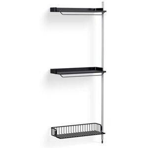 HAY Pier System 1030 Add-On 80x209 cm - PS Black Steel/Clear Anodised Profiles/Anthracite Wire Shelf