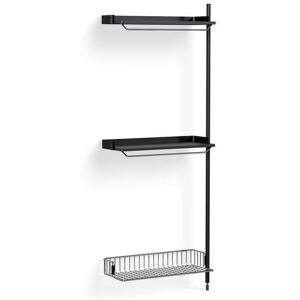 Hay Pier System 1030 Add-On 80x209 cm - PS Black Steel/Black Anodised Profiles/Chromed Wire Shelf