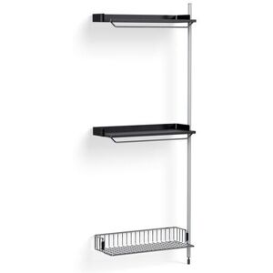 Hay Pier System 1030 Add-On 80x209 cm - PS Black Steel/Clear Anodised Profiles/Chromed Wire Shelf