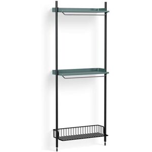 Hay Pier System 1031 1 Column 82x209 cm - PS Blue Steel/Black Anodised Profiles/Anthracite Wire Shelf