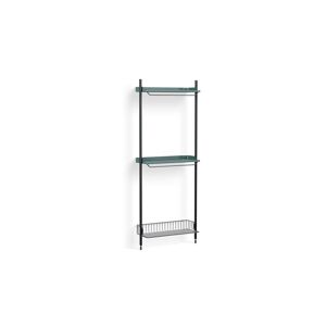 HAY Pier System 1031 1 Column 82x209 cm - PS Blue Steel/Black Anodised Profiles/Chromed Wire Shelf