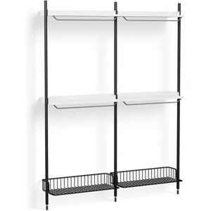 HAY Pier System 1032 2 Columns 162x209 cm - PS White Steel/Black Anodised Profiles/Anthracite Wire Shelf