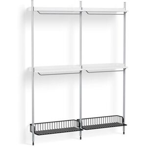 HAY Pier System 1032 2 Columns 162x209 cm - PS White Steel/Clear Anodised Profiles/Anthracite Wire Shelf