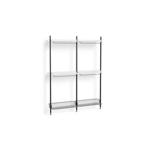 HAY Pier System 1032 2 Columns 162x209 cm - PS White Steel/Black Anodised Profiles/Chromed Wire Shelf