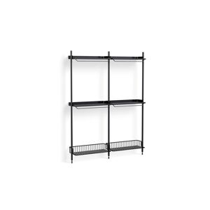 HAY Pier System 1032 2 Columns 162x209 cm - PS Black Steel/Black Anodised Profiles/Anthracite Wire Shelf