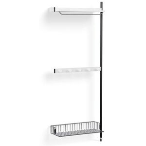 Hay Pier System 1040 Add-On 80x209 cm - PS White Steel/Black Anodised Profiles/Chromed Wire Shelf