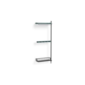 HAY Pier System 1040 Add-On 80x209 cm - PS Blue Steel/Black Anodised Profiles/Anthracite Wire Shelf