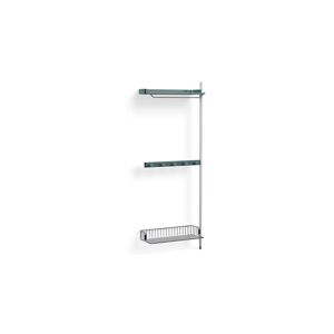 HAY Pier System 1040 Add-On 80x209 cm - PS Blue Steel/Clear Anodised Profiles/Chromed Wire Shelf