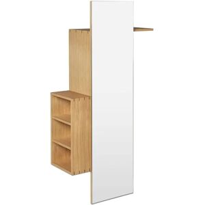 Ferm Living Bon Hallway Cabinet 70x138 cm - Oiled Oak/Mirror Glass