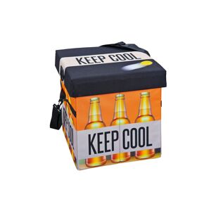 Fabo opbevaringskasser køletaske, skammel, med låg sort, hvid, orange.
