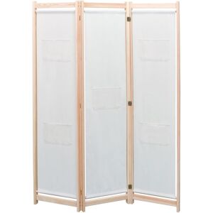 vidaXL 3-panels rumdeler 120 x 170 x 4 cm stof cremefarvet