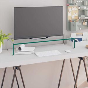 vidaXL TV-bord/monitorstand i klart glas 80x30x13 cm