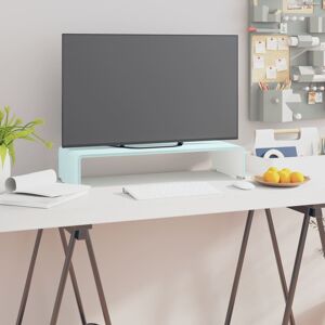 vidaXL TV-stander/monitorstand hvidt glas 60x25x11 cm