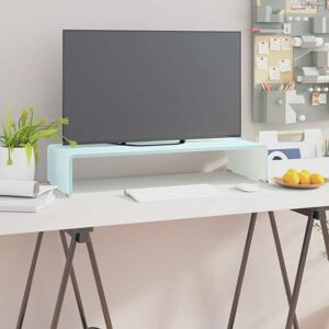 vidaXL TV-stander/monitorstand hvidt glas 70x30x13 cm