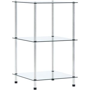 vidaXL reol 3 hylder 40x40x67 cm hærdet glas transparent