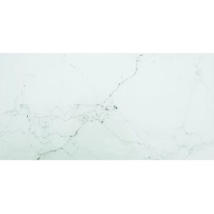 vidaXL bordplade 100x50 cm 6 mm hærdet glas marmortekstur white