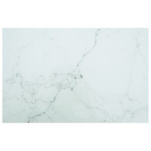 vidaXL bordplade 100x62 cm 8 mm hærdet glas marmortekstur hvid