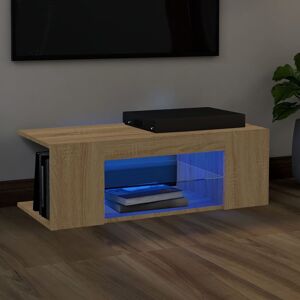 vidaXL tv-bord med LED-lys 90x39x30 cm sonoma-eg
