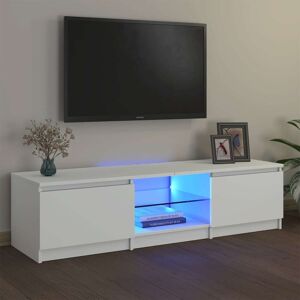 vidaXL tv-skab med LED-lys 140x40x35,5 cm hvid