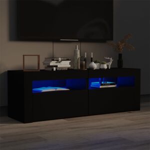 vidaXL tv-bord med LED-lys 120x35x40 cm sort