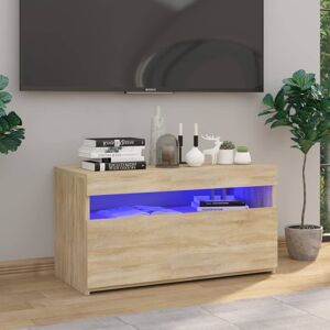 vidaXL tv-bord med LED-lys 70x35x40 cm sonoma-eg