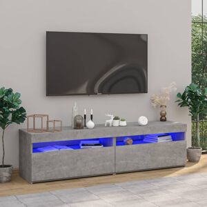 vidaXL tv-borde 2 stk. med LED-lys 75x35x40 cm betongrå