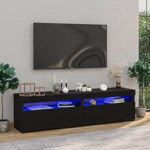 vidaXL tv-borde 2 stk. med LED-lys 75x35x40 cm sort højglans