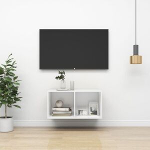 vidaXL væghængt tv-bord 37x37x72 cm konstrueret træ hvid