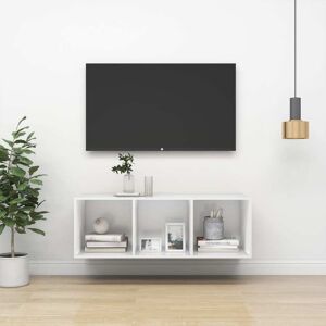 vidaXL væghængt tv-skab 37x37x107cm spånplade hvid