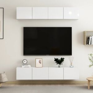 vidaXL tv-skabe 4 stk. 80x30x30 cm spånplade hvid højglans