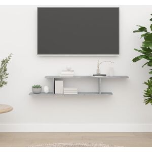 vidaXL væghængt tv-hylde 125x18x23 cm spånplade betongrå