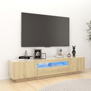 vidaXL tv-skab med LED-lys 180x35x40 cm sonoma-eg