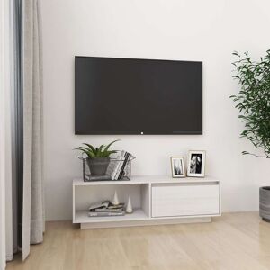 vidaXL tv-skab 110x30x33,5 cm massivt fyrretræ hvid